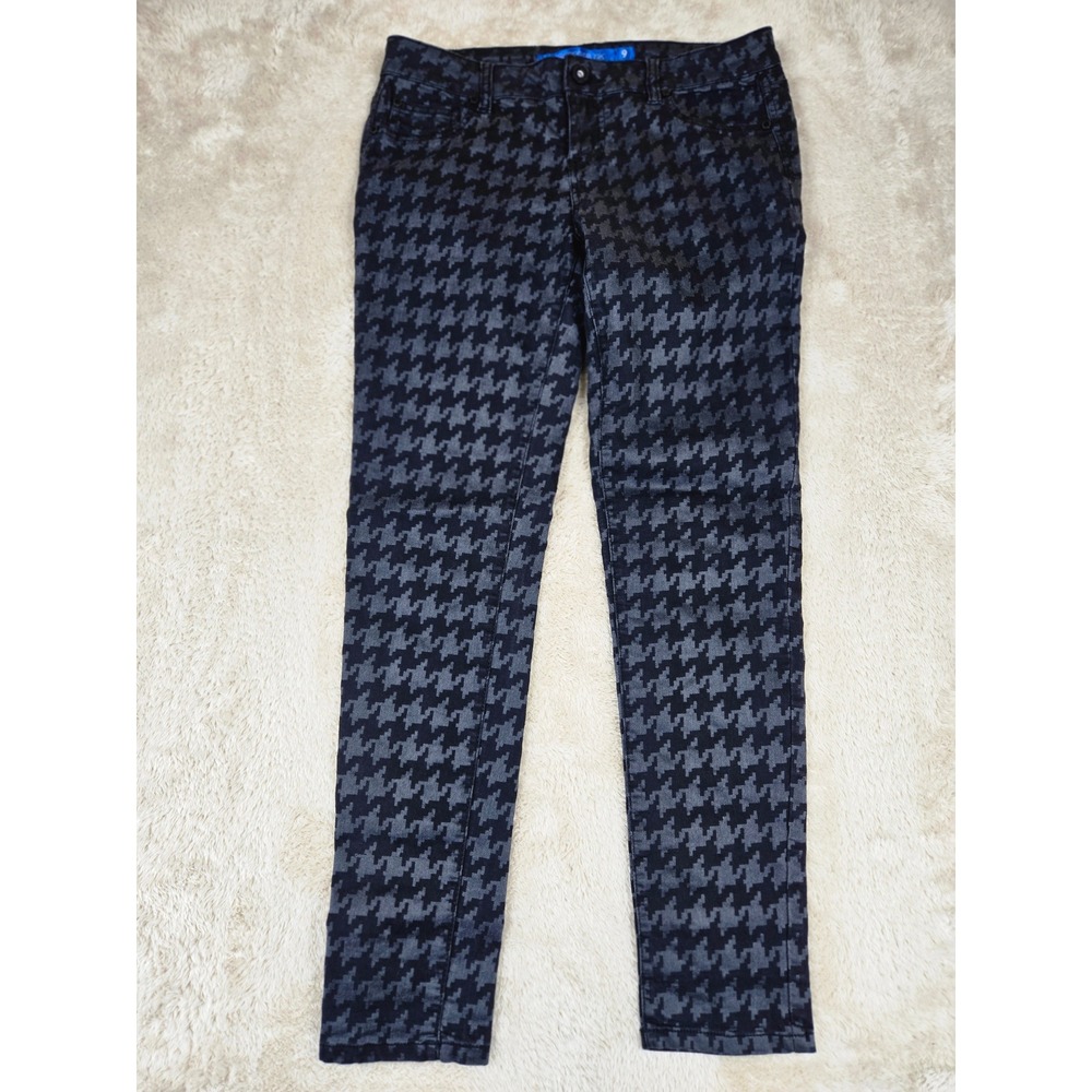 Sapphire Ink Women's Houndstooth Skinny Jeans Black Gray Size 9‎